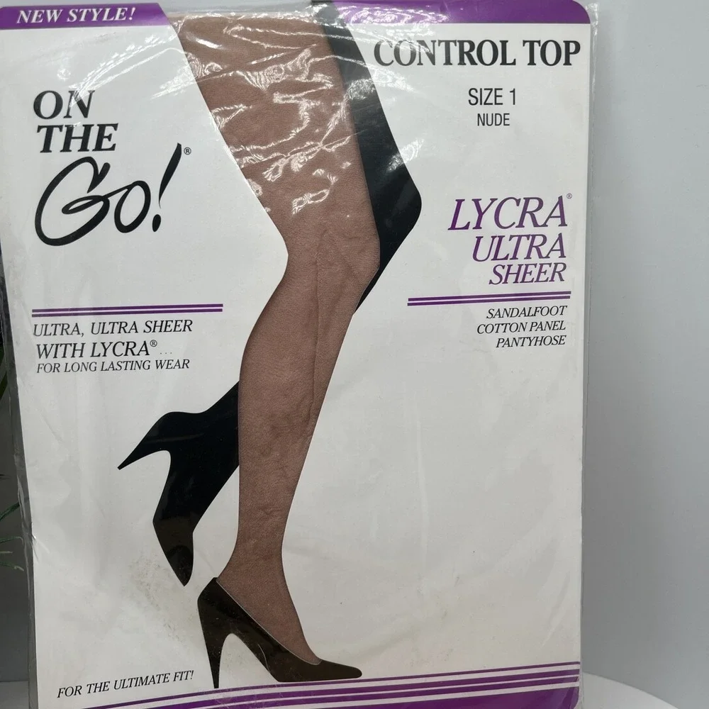 Women's On The Go! Control Top Pantyhose‎ NUDE Lycra, Ultra Sheer Size: 1